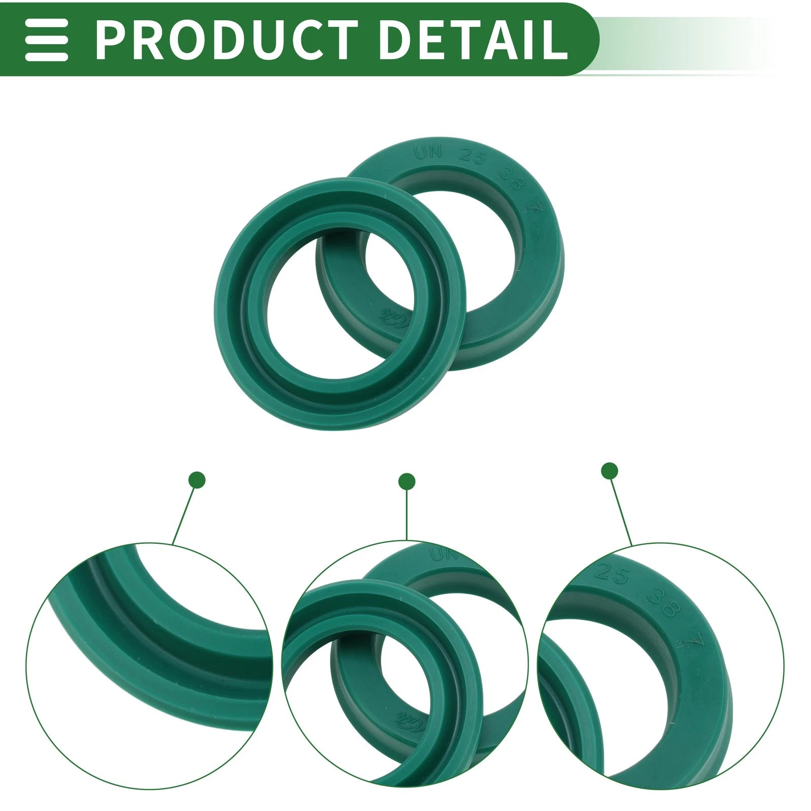 Set of 5 Oil Seal Rotary Shaft Seal 25x38x7mm High Pressure Green for [Make Model] 