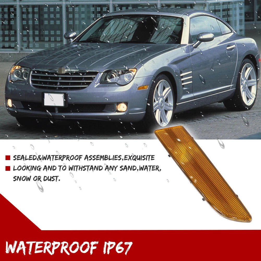 Front Fender Side Marker Light Housings Amber for Chrysler Crossfire (2004–2008)