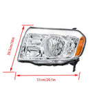 Front Headlights Pair for Honda Pilot (2009-2011) Halogen Clear