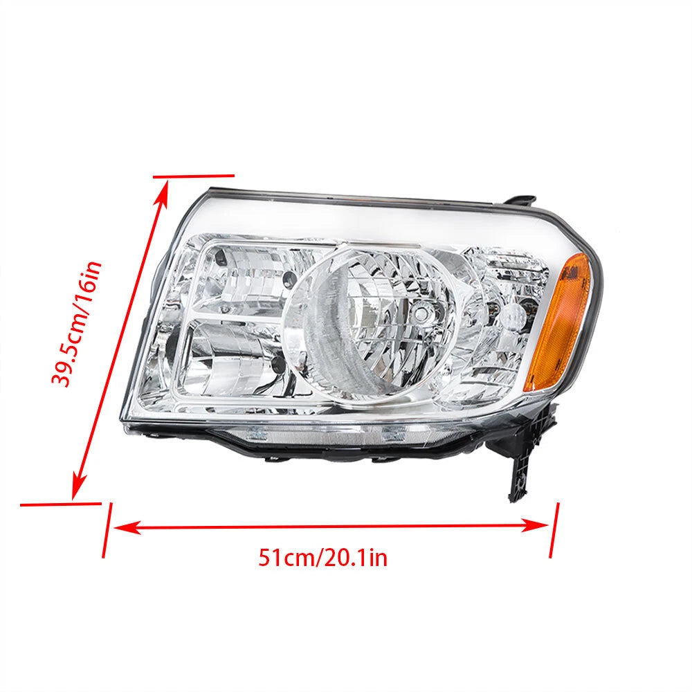 Front Headlights Pair for Honda Pilot (2009-2011) Halogen Clear