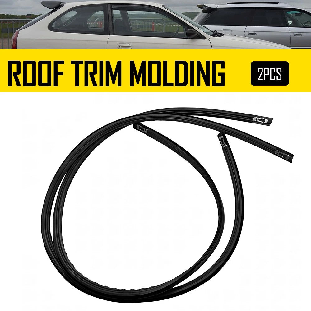 Set of 2 Black Roof Top Trim Molding for Honda Civic (1996–2000)