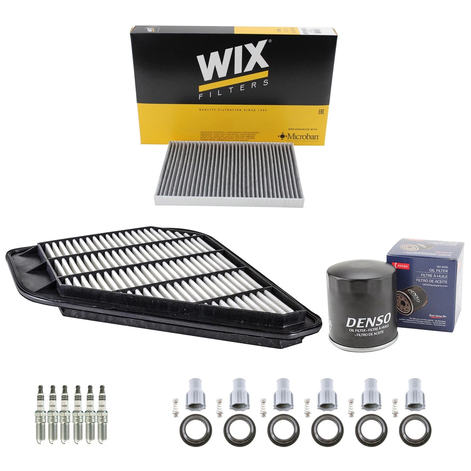 Tune Up Kit with NGK 6 Spark Plugs & Boots for Acadia Enclave Outlook (2007–2017)