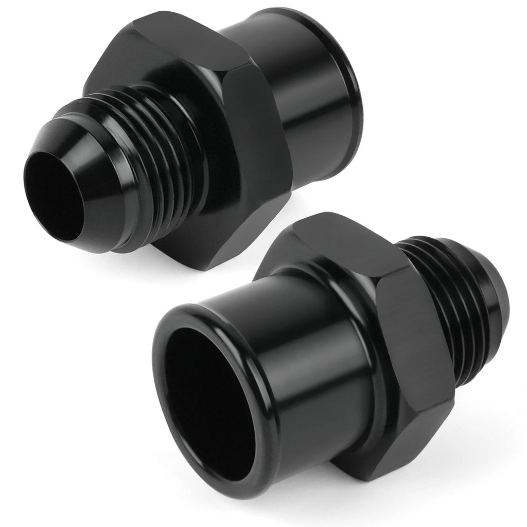 2X SBC 10AN Valve Cover Adapter Aluminum Fittings for Push-In Grommet Black