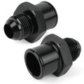 2X SBC 10AN Valve Cover Adapter Aluminum Fittings for Push-In Grommet Black
