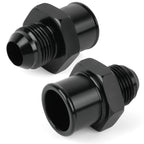 2X SBC 10AN Valve Cover Adapter Aluminum Fittings for Push-In Grommet Black