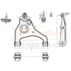 2X Front Lower Control Arms Suspension Kit for GMC Sierra 1500 (1999–2003)