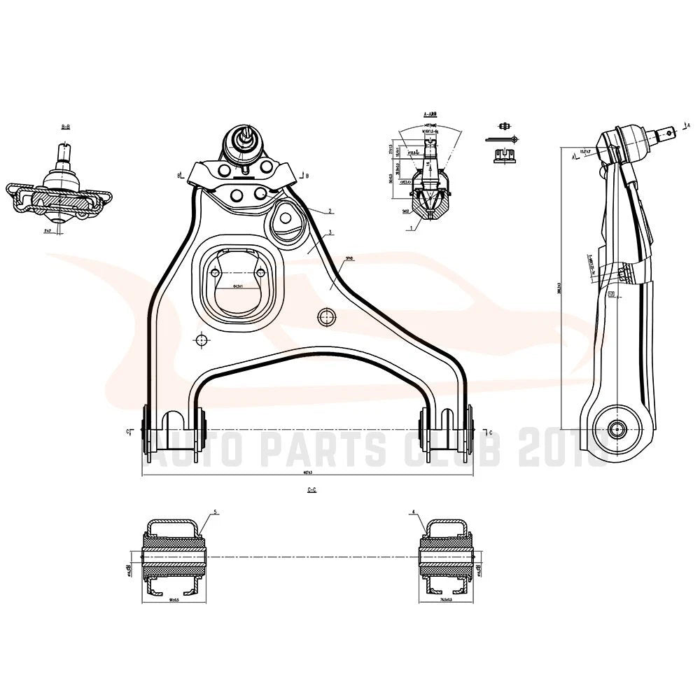 2X Front Lower Control Arms Suspension Kit for GMC Sierra 1500 (1999–2003)