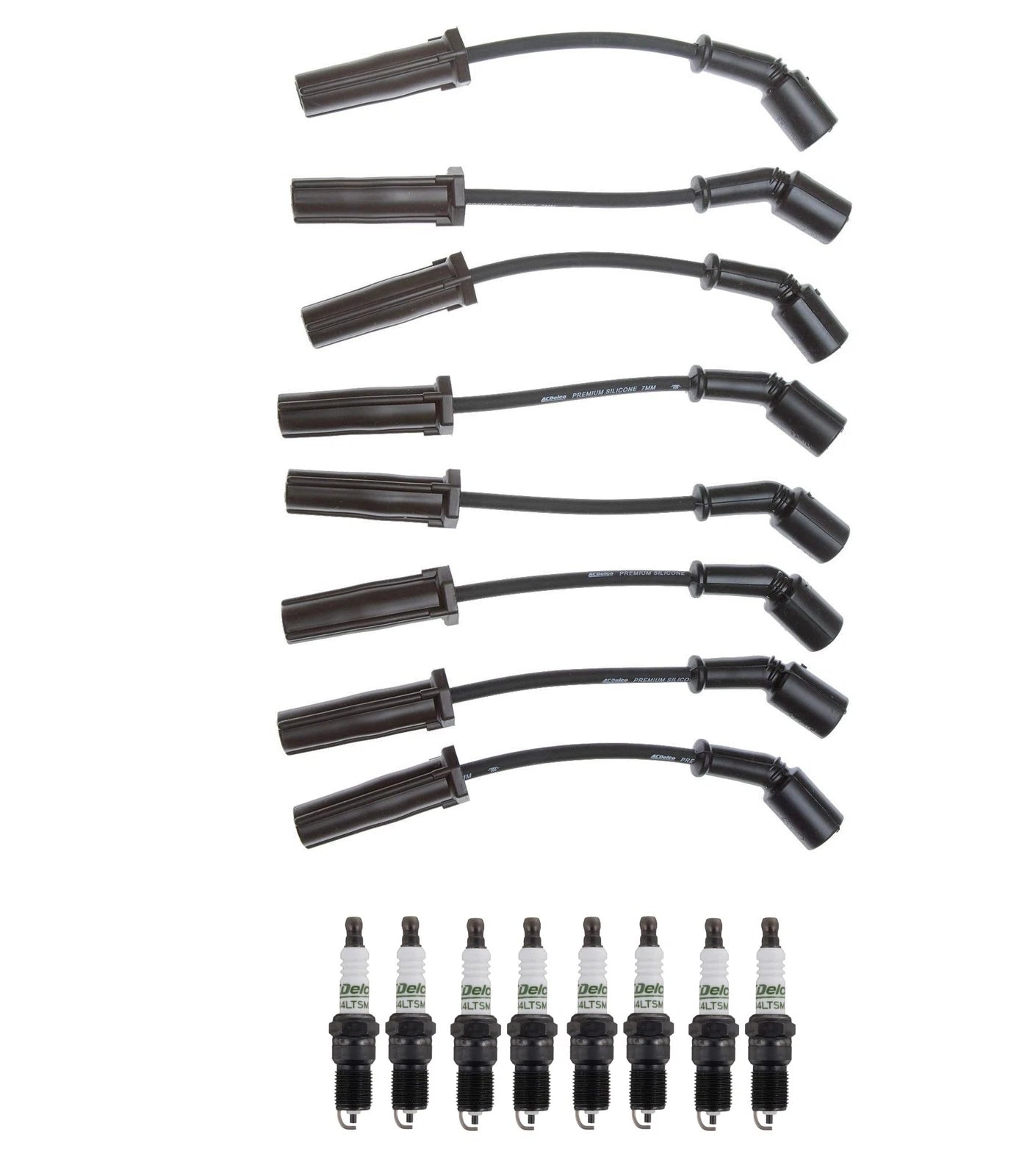 Professional Ignition Wire Set & 8 ACDelco Spark Plugs for Chevy GMC