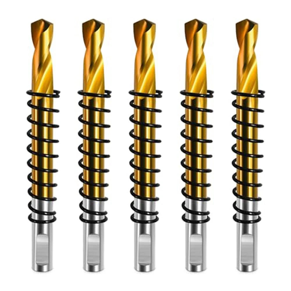5pcs Titanium Plated Steel Drill Bits for Metal (Pilot, Center Holes)