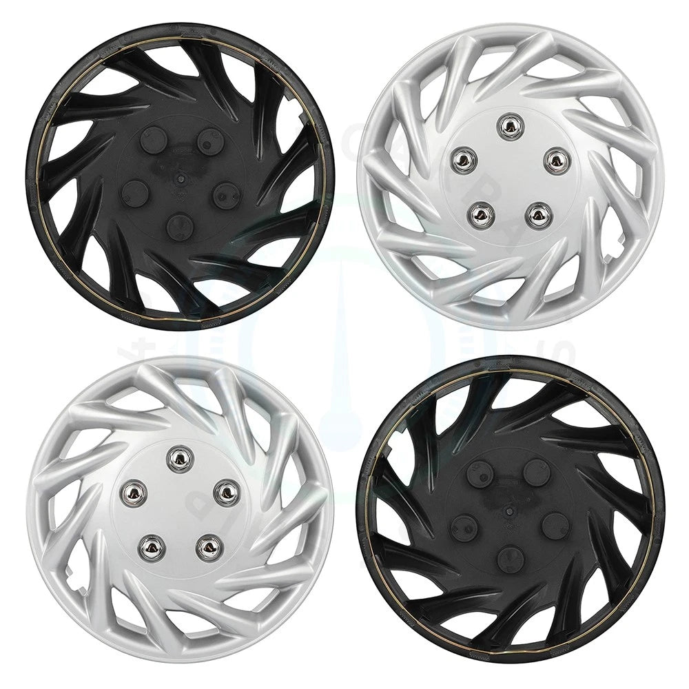 Set of 4 Silver Wheel Covers for R14 14 Inch Tires