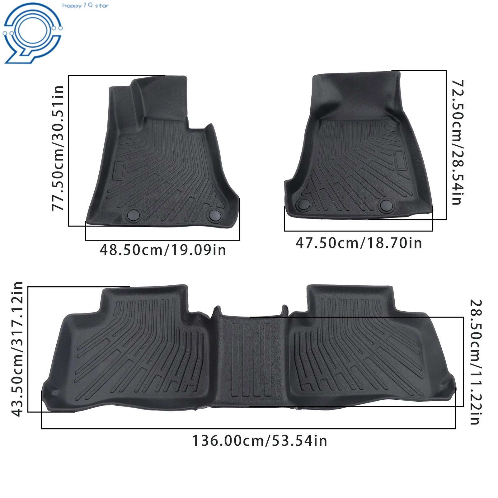 Floor Mats for Mercedes-Benz GLC Class (2016–2022) TPE Liner All-Weather