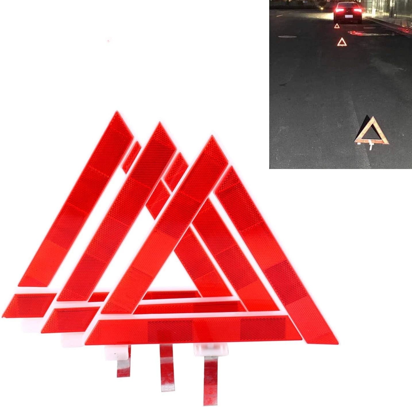 3Pcs Warning Triangles Reflector for Vehicle Car Safety Emergency