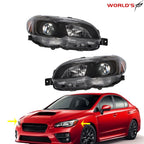Set of 2 Halogen Headlights for Subaru WRX (2015–2021) Black