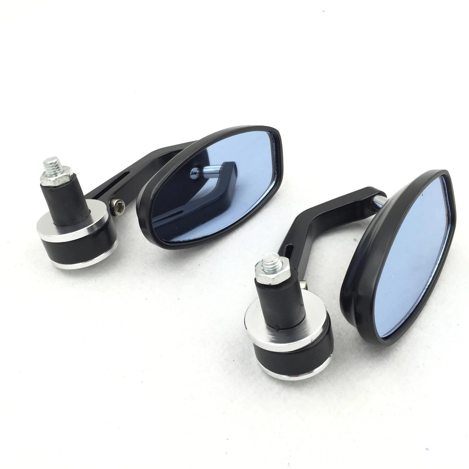 Bar End Side Rearview Mirrors for Universal Black Motorcycle (7/8")