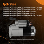 Starter Motor for Nissan Frontier Xterra 2.4L (1998–2001) 112368 1.4KW