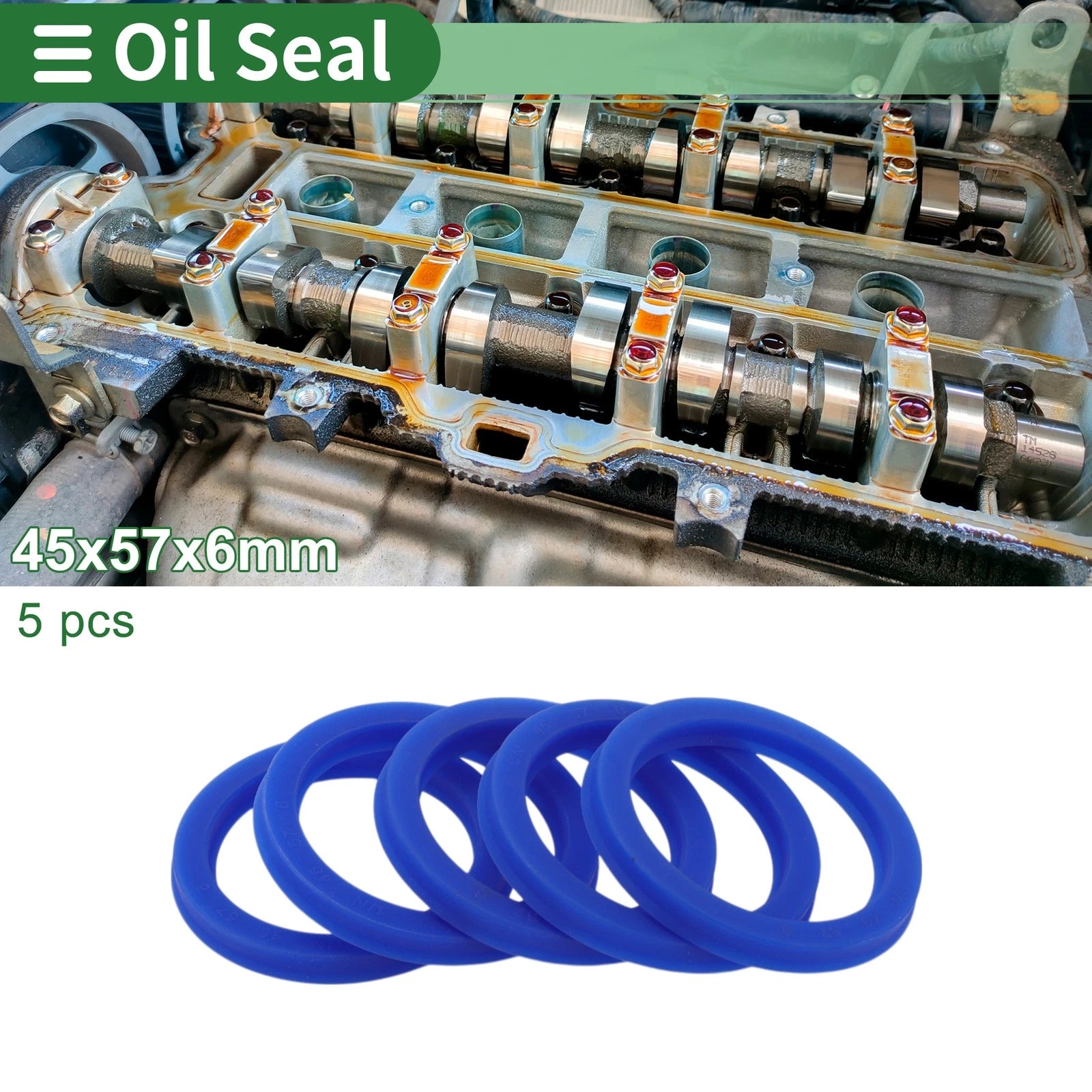 Set of 5 Oil Seal Rotary Shaft Seal 45x57x6mm TPU High Pressure
