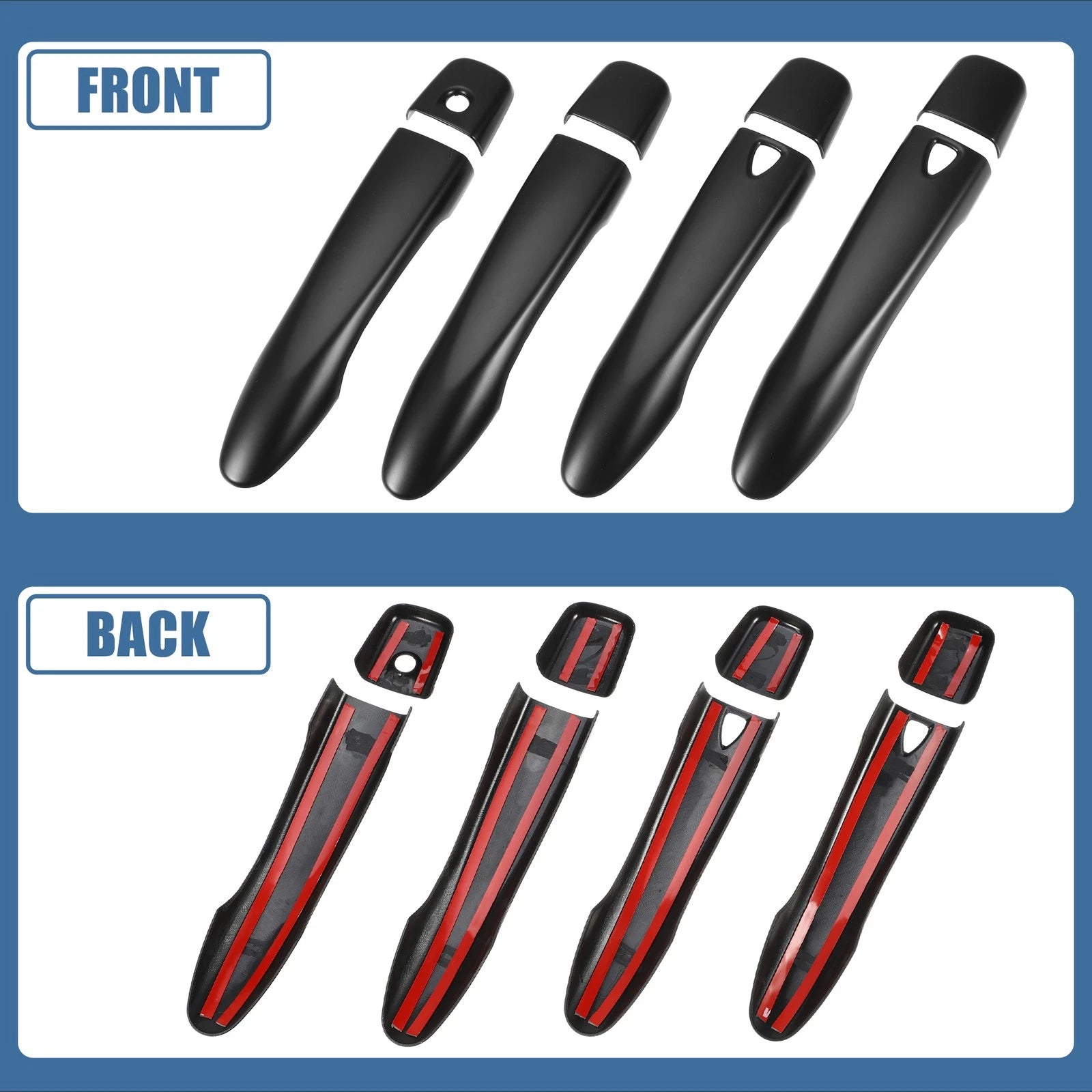 Set of 4 Door Handle Cover Trim for Nissan Rogue (2014–2019) Matte Black