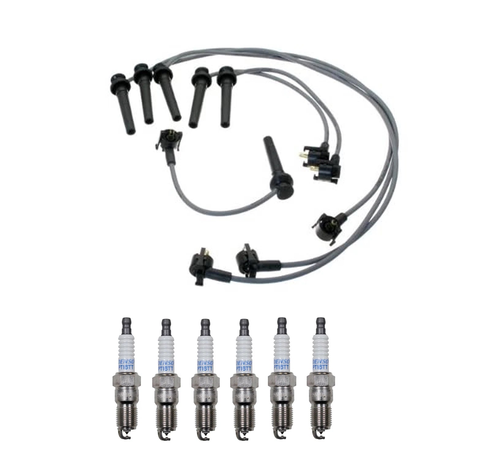 Denso Wire Set & 6 Platinum TT Spark Plugs for Ford Mercury 2.5 V6