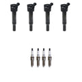 Set of 4 Ignition Coils & Spark Plugs for Elantra Forte Soul (L4)
