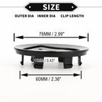 Car Wheel Hub Center Cap 76mm for Porsche 911 (1965-2021) - Gloss Black