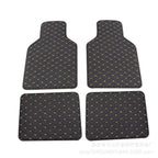 4 x Universal Black PU Leather Car Floor Mats Waterproof for All Models