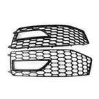 2X Honeycomb Front Bumper Fog Light Grille Cover for Audi A4 B8.5 S4 RS4