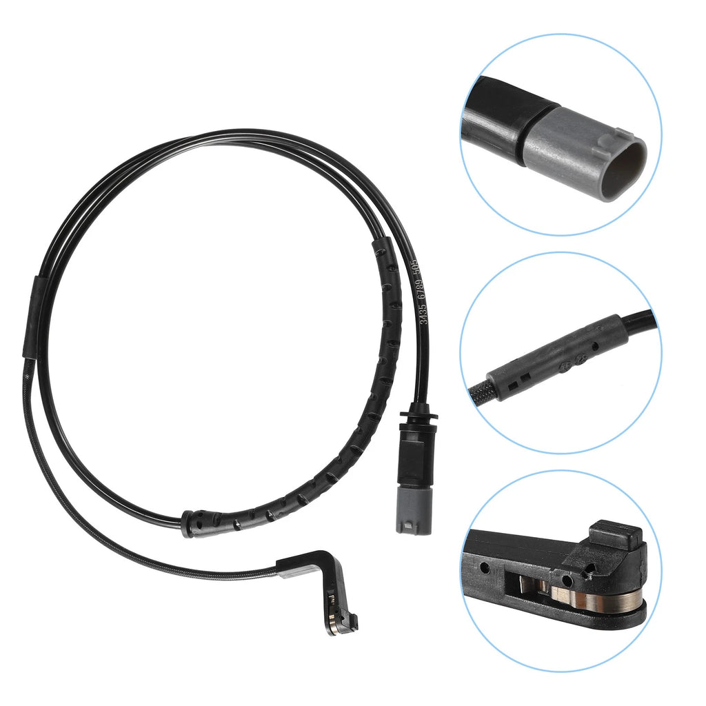 2X Rear Brake Pad Sensor for BMW X5  - Plastic Rubber Black Gray