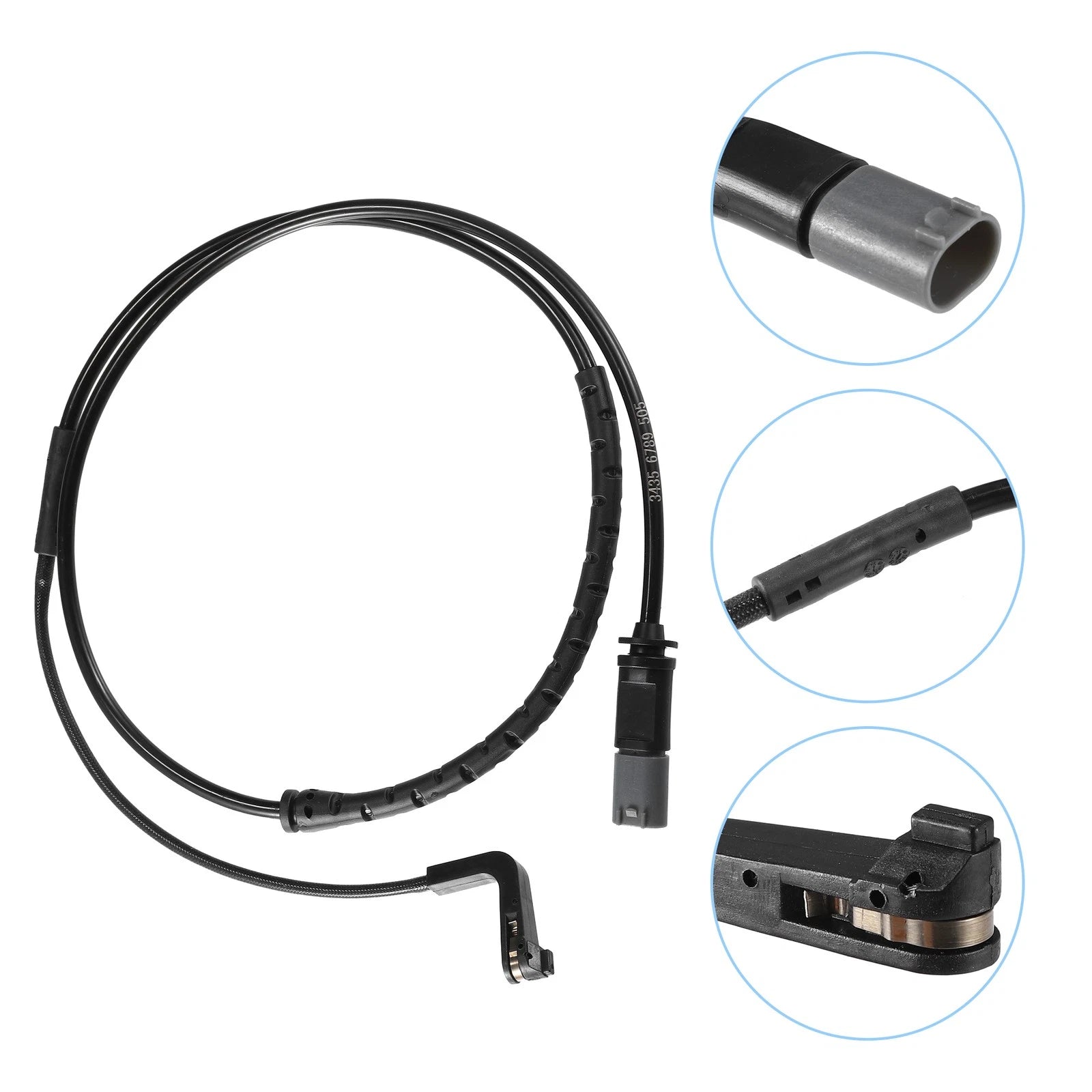 2X Rear Brake Pad Sensor for BMW X5  - Plastic Rubber Black Gray