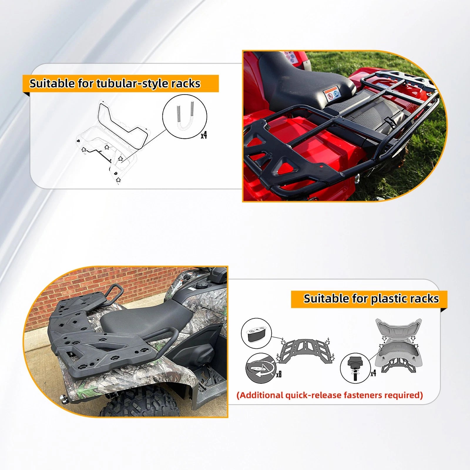 ATV Tour Tail Box Rear Cargo Storage Trunk for Universal (82L)