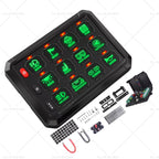 12 Gang Auxiliary LED Control Panel for Truck SUV UTE (12V 24V)