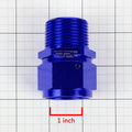 16-AN Female Flare to 1" NPT Male Blue Aluminum B-Nut Swivel Coupler Fitting