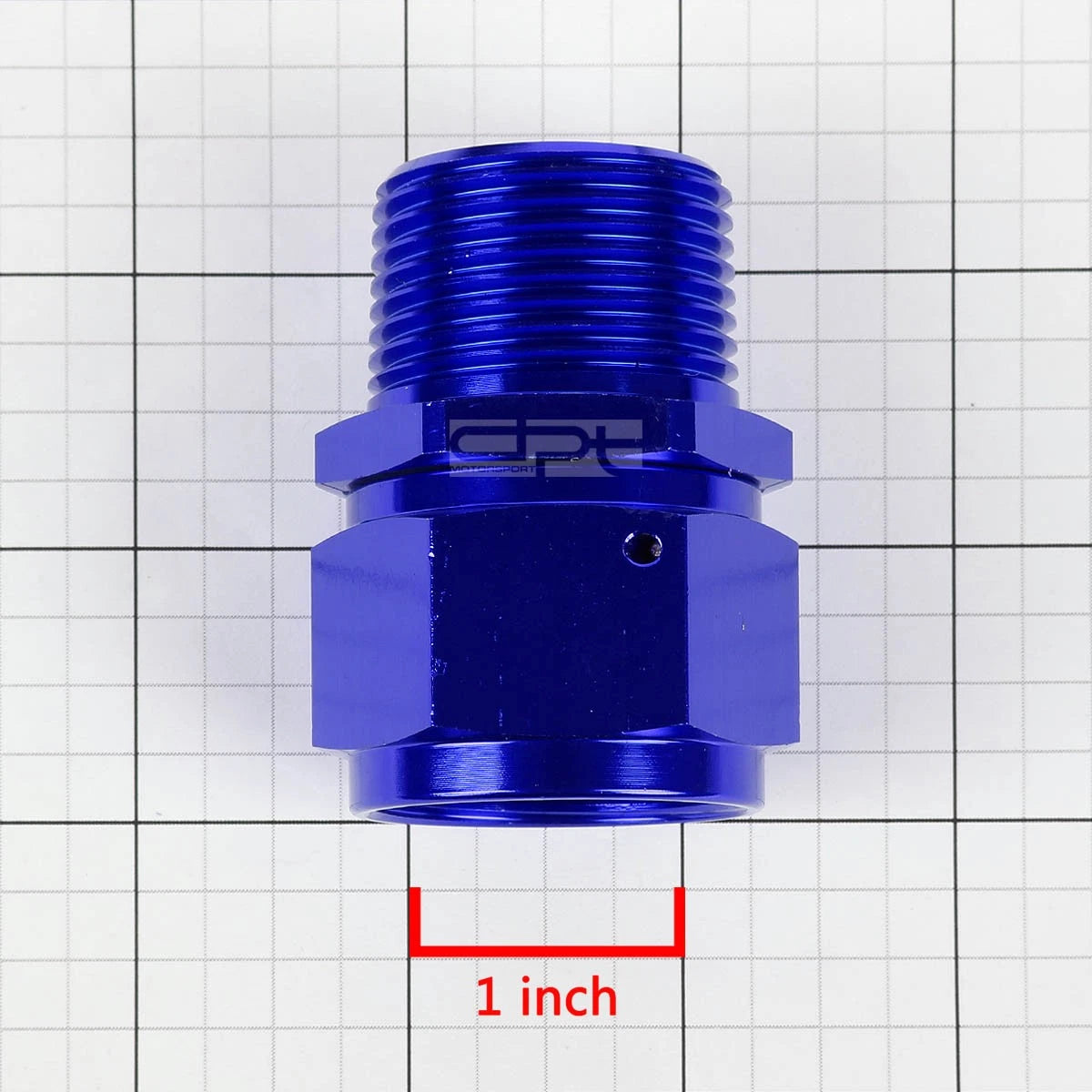 16-AN Female Flare to 1" NPT Male Blue Aluminum B-Nut Swivel Coupler Fitting