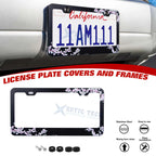 Flowers Floral Pink License Plate Frame Decoration for Standard Size 12x6 (-)