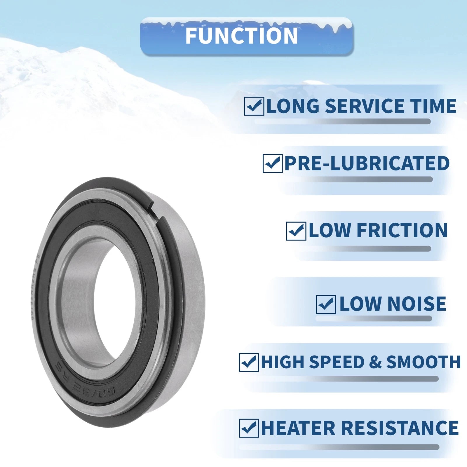 1Pc 60/32NR2RS Deep Groove Ball Bearing for Scooter Skateboard (32x58x13mm)