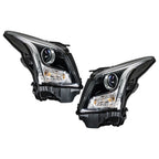 Headlight Pair for Cadillac ATS (2013-2018) Halogen Chrome