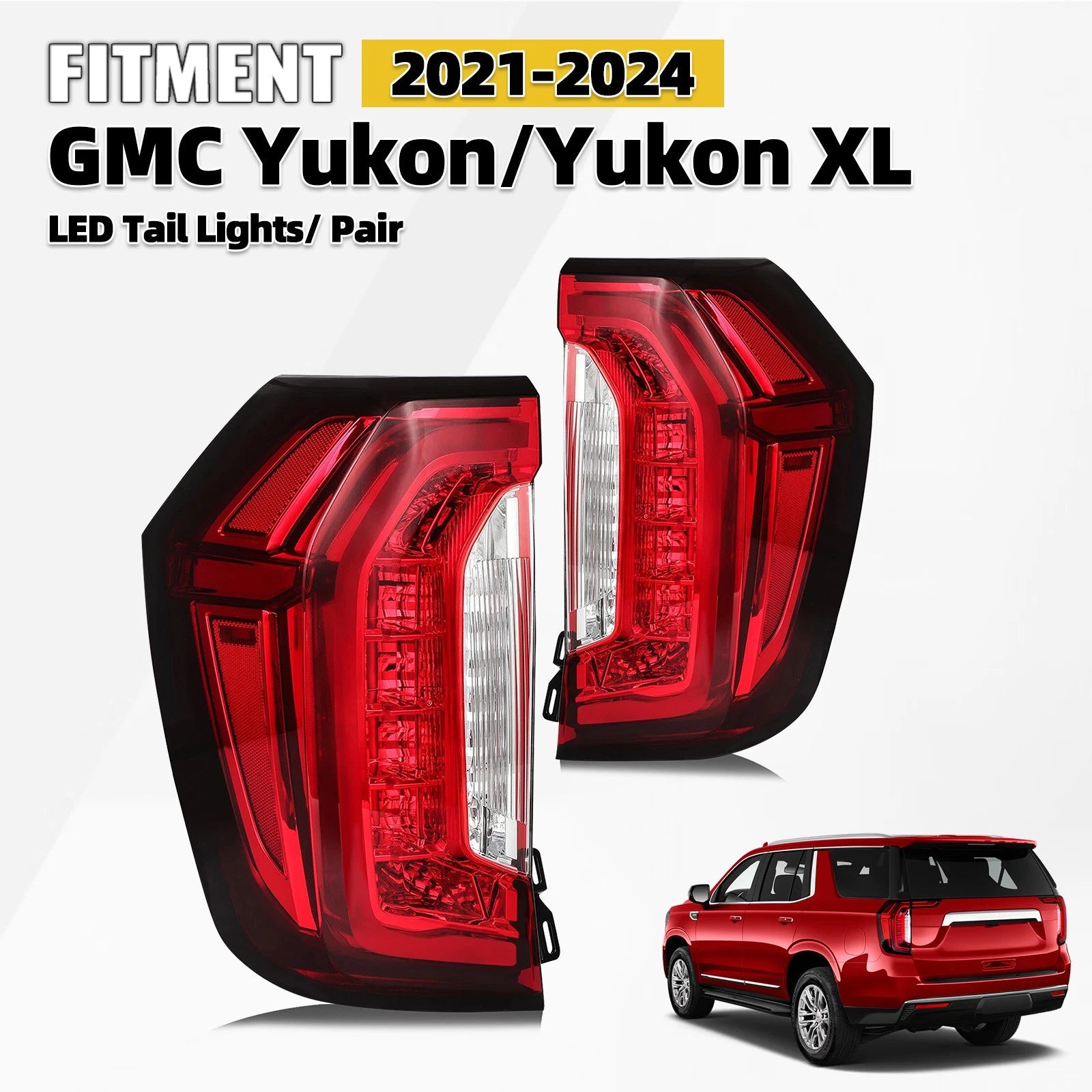 LED Tail Light Brake Lamp Outer Pair for GMC Yukon/Yukon XL (2021–2024)