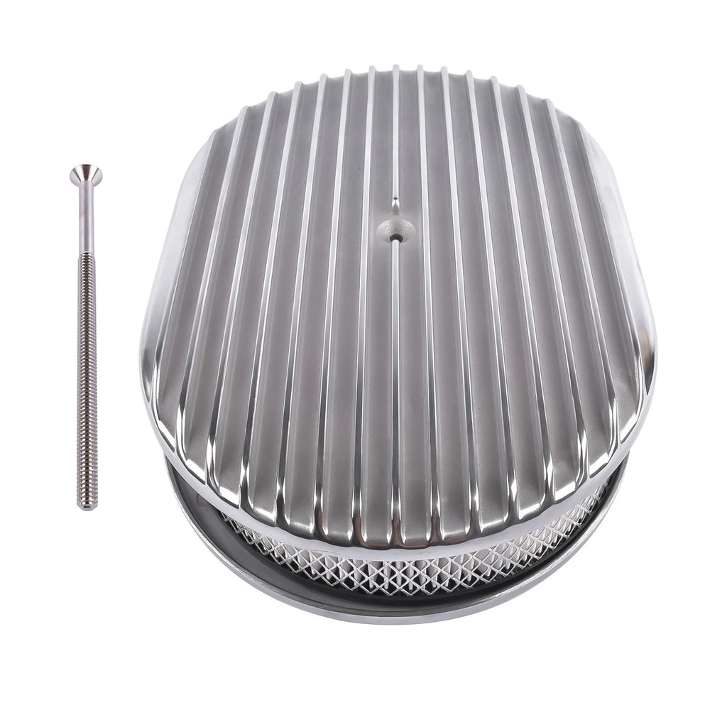 12" Oval Aluminum Full Finned Air Cleaner for Chevy Ford