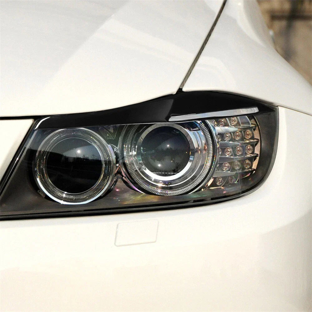Gloss Black Headlight Eyelid Trim for BMW 3 Series E90 E91 (2009-2012)
