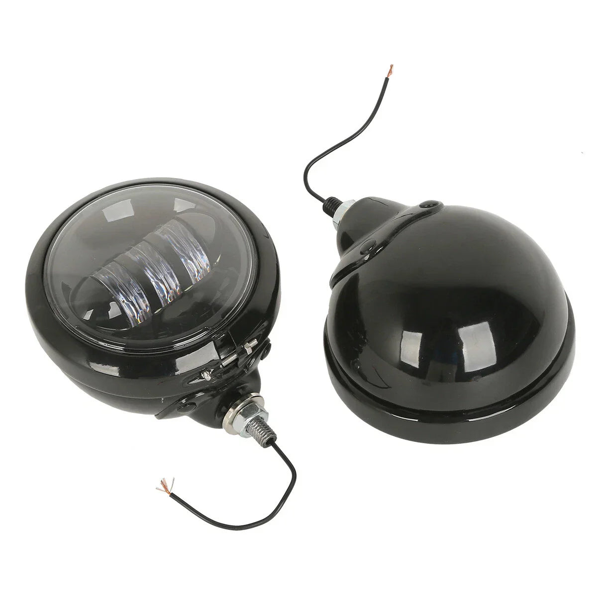 4.5" Black LED Auxiliary Spot Fog Lights for Harley