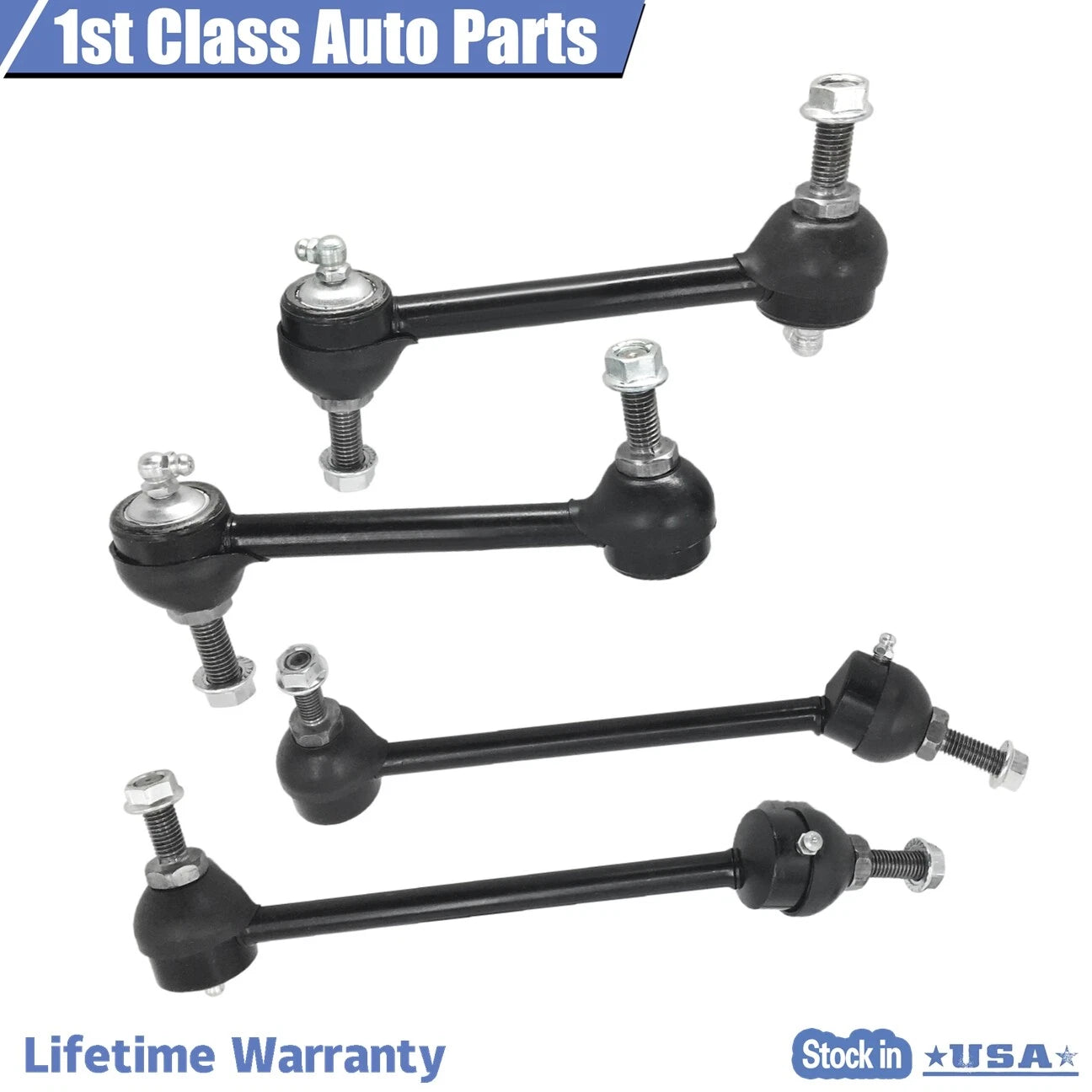 Set of 4 Front Suspension Rear Stabilizer Sway Bar End Links for Lincoln LS (2000–2006)