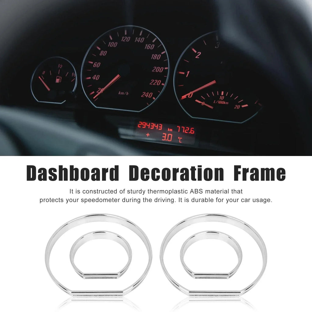 Chrome Speedometer Gauge Dial Rings Trim Decoration Frame Kit for BMW E46 M3