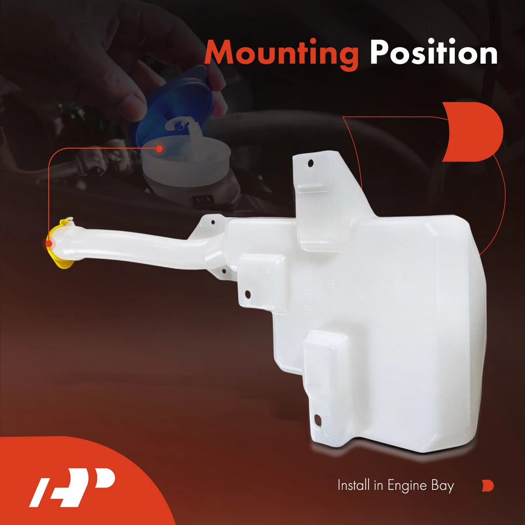 Windshield Washer Reservoir with Cap & Pump for Ford Mustang