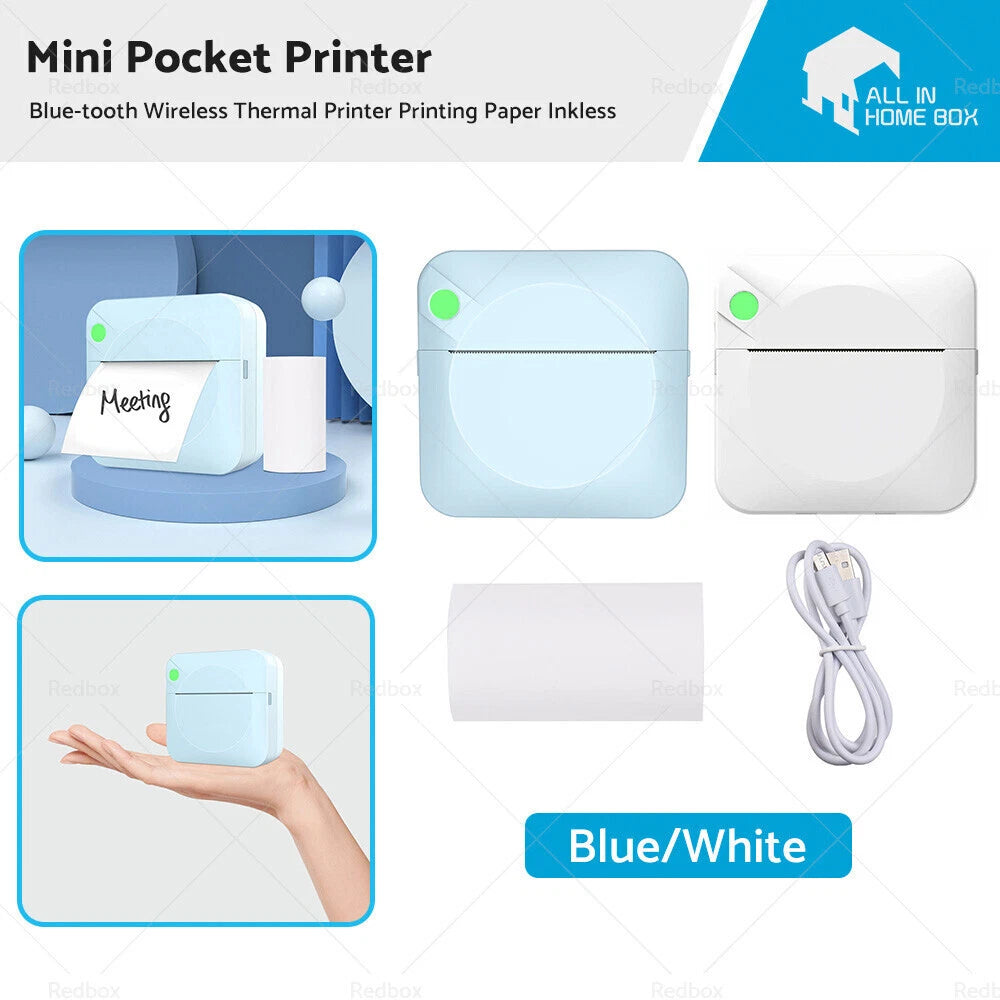 Wireless Photo Printer for Mini Printer (Bluetooth, Portable)
