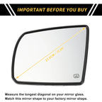 Heated Left Side Mirror Glass for Toyota Tundra (2007–2021) No. 879060C020