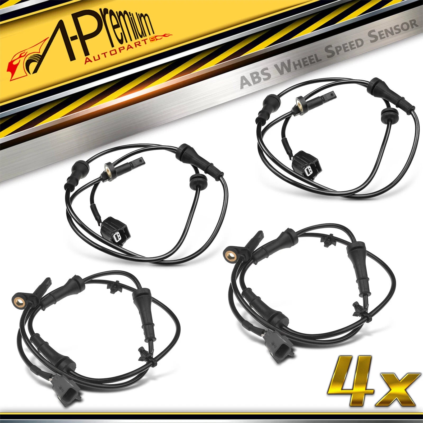 Set of 4 ABS Wheel Speed Sensors for Nissan Quest (2011–2012)