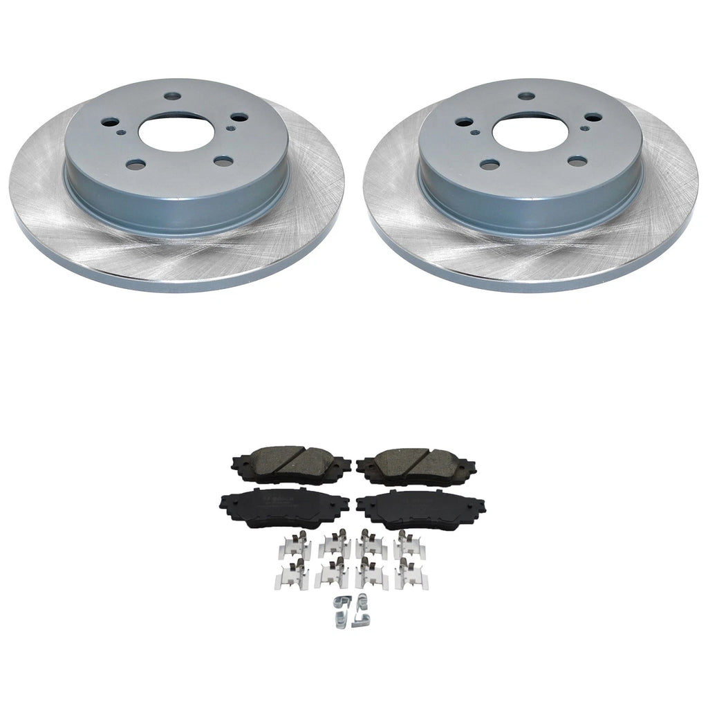 DuraGo Rear Rotor & Bosch QuietCast Ceramic Disc Brake Pad Kit for ES250 C-HR RAV4 (2015–2021)