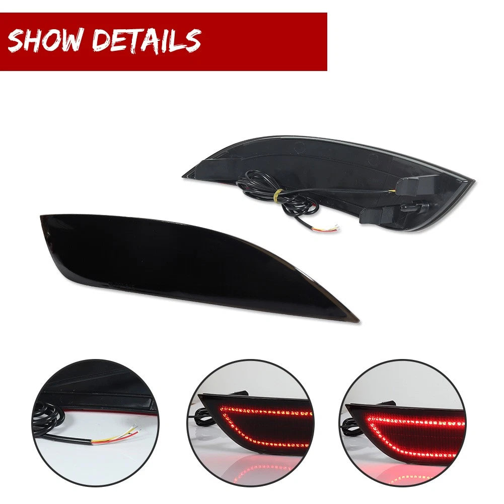 Smoke LED Rear Bumper Reflector for Ford Focus Hatchback (2015–2018)