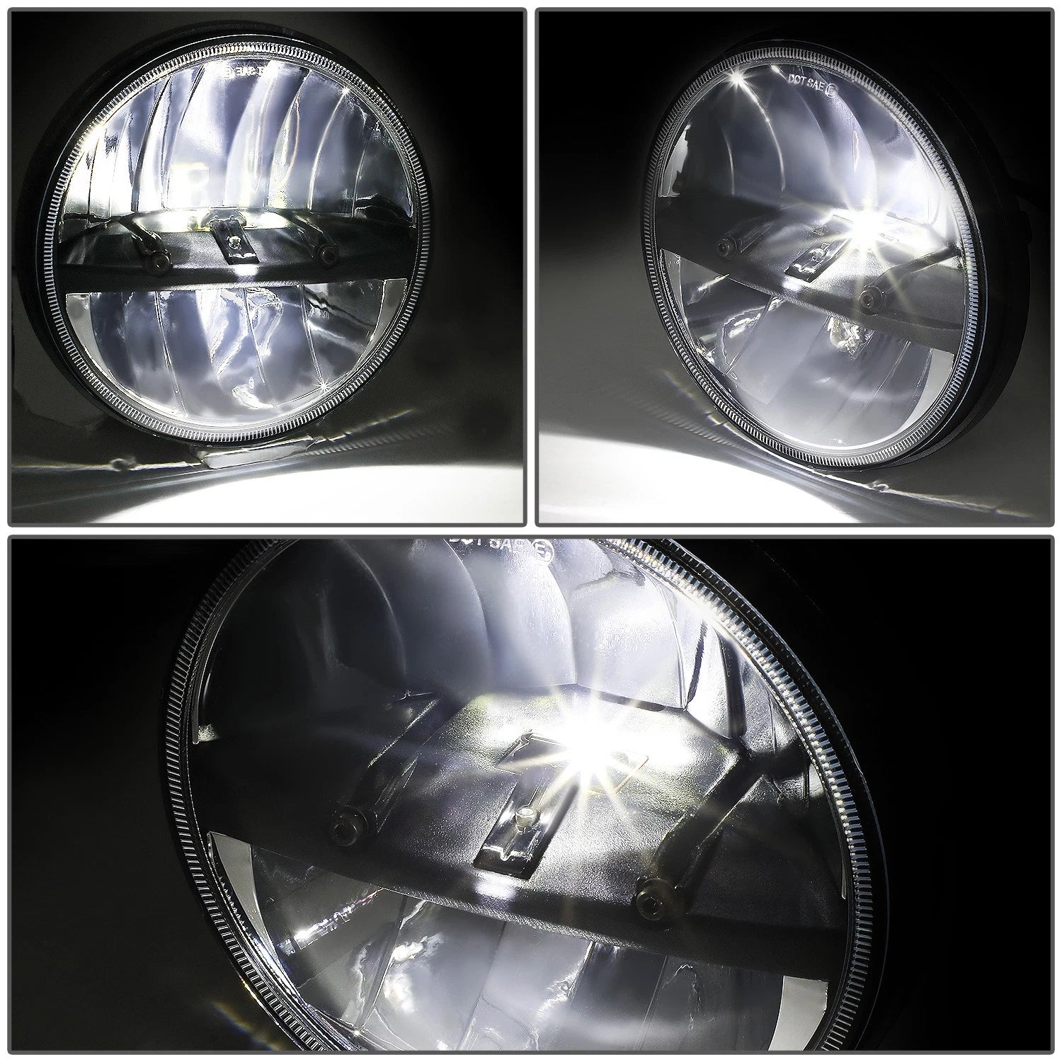 LED Headlights for Jeep Wrangler JK (2007–2018) - Chrome Housing, Clear Lens