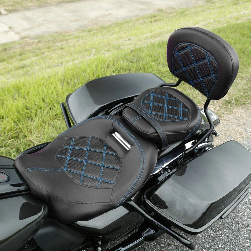 Driver Passenger Seat with Backrest Pad for Harley CVO Street Glide (2009-2023)