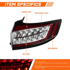Right Side LED Chrome Outer Taillight Stop Brake Lamp for Ford Edge (2015–2018)